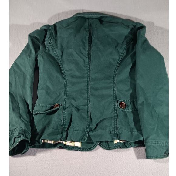 GAP Women’s Utility Jacket Size 4 Green Cotton Military Button Up Coat Lined - Picture 7 of 9